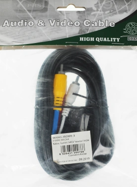 Кабель аудио-видео Ningbo SCART (m)/3хRCA (m) 3м. черный (JSC005-3)