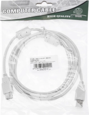Кабель-удлинитель Ningbo USB A(m) USB A(f) 1.8м (USB2.0-AM/AF-1.8M-MG) феррит.кольца