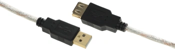 Кабель-удлинитель Ningbo USB A(m) USB A(f) 1.8м прозрачный
