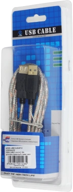 Кабель-удлинитель Ningbo USB A(m) USB A(f) 1.8м прозрачный