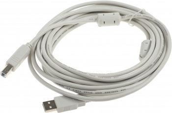 Кабель Ningbo USB A(m) USB B(m) 5м феррит.кольца серый