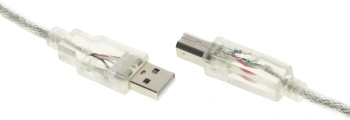 Кабель Ningbo USB A(m) USB B(m) 1.8м прозрачный (блистер)