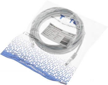 Патч-корд Lanmaster TWT-45-45-5.0-WH UTP RJ-45 вил.-вилка RJ-45 кат.5E 5м белый ПВХ (уп.:1шт)