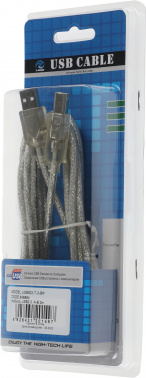 Кабель Ningbo USB A(m) USB B(m) 3м серебристый