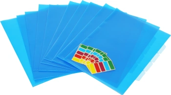 Папка-уголок Бюрократ -E356 3 уровн. A4 пластик 0.15мм ассорти