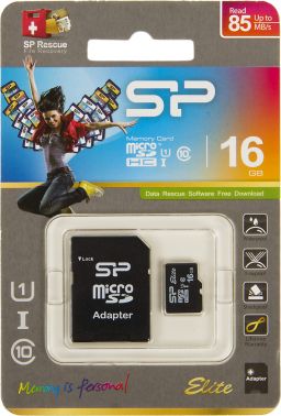 Флеш карта microSDHC 16GB Silicon Power  SP016GBSTHBU1V10SP