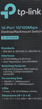 Коммутатор TP-Link  TL-SF1016DS
