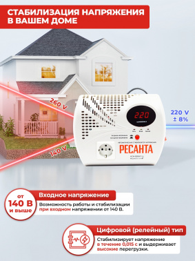 Стабилизатор напряжения Ресанта  АСН-500 Н/1-Ц