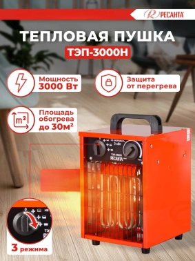 Тепловая пушка электрическая Ресанта ТЭП-3000Н