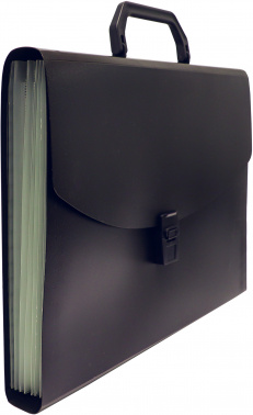 Портфель Бюрократ -BPP6BLCK 6 отдел. A4 пластик 0.7мм черный