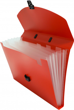 Портфель Бюрократ -BPP6RED 6 отдел. A4 пластик 0.7мм красный