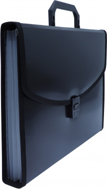Портфель Бюрократ -BPP6LBLCK 6 отдел. A4 с окантовкой пластик 0.7мм черный