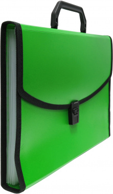 Портфель Бюрократ -BPP6LGRN 6 отдел. A4 с окантовкой пластик 0.7мм зеленый