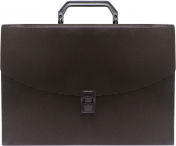 Портфель Бюрократ -BPP13BLCK 13 отдел. A4 пластик 0.7мм черный