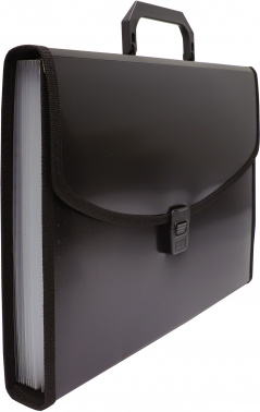 Портфель Бюрократ -BPP13LBLCK 13 отдел. A4 с окантовкой пластик 0.7мм черный