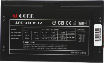 Блок питания Accord ATX 400W ACC-400W-12