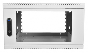 Шкаф коммутационный ЦМО (ШРН-6.300) настенный 6U 600x300мм пер.дв.стекл несъемн.бок.пан. 100кг серый 250мм 9.9кг 180град. 366мм