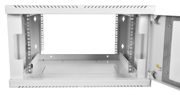 Шкаф коммутационный ЦМО (ШРН-6.300) настенный 6U 600x300мм пер.дв.стекл несъемн.бок.пан. 100кг серый 250мм 9.9кг 180град. 366мм