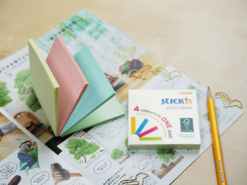 Блок самоклеящийся бумажный Stick`n Magic 21574 76x76мм 100лист. 70г/м2 пастель 4цв.в упак.