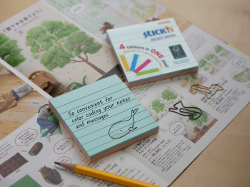 Блок самоклеящийся бумажный Stick`n Magic 21577 76x76мм 100лист. 70г/м2 пастель 4цв.в упак. в линейку