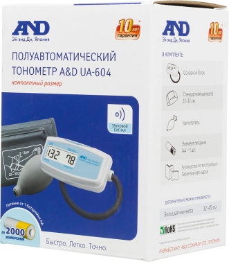 Тонометр полуавтоматический A&D  UA-604