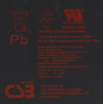 Батарея для ИБП CSB HR 1221W F2