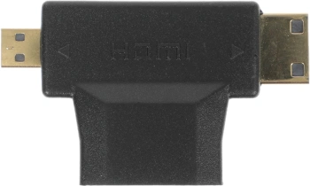 Переходник аудио-видео HDMI (f)/Micro HDMI (m)/Mini HDMI (m) черный (+ Mini HDMI (Male))