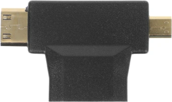 Переходник аудио-видео HDMI (f)/Micro HDMI (m)/Mini HDMI (m) черный (+ Mini HDMI (Male))