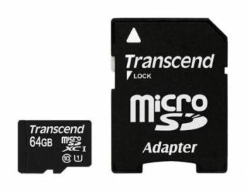 Флеш карта microSDXC 64GB Transcend  TS64GUSDU1