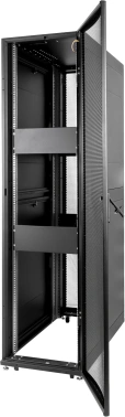 Шкаф серверный ЦМО (ШТК-СП-42.6.10-44АА-9005) напольный 42U 600x990мм пер.дв.перфор. 2 бок.пан. задн.дв.перфор. направл.под закл.гайки 1350кг черный 690мм 139кг 120град. 1950мм IP20 сталь