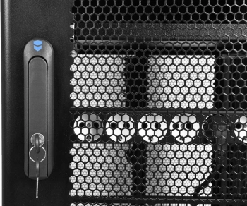 Шкаф серверный ЦМО (ШТК-СП-42.6.10-44АА-9005) напольный 42U 600x990мм пер.дв.перфор. 2 бок.пан. задн.дв.перфор. направл.под закл.гайки 1350кг черный 690мм 139кг 120град. 1950мм IP20 сталь