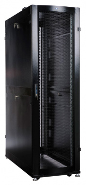 Шкаф серверный ЦМО (ШТК-СП-42.6.10-48АА-9005) напольный 42U 600x990мм пер.дв.перфор. 2 бок.пан. задн.дв.перфор.2-хст. направл.под закл.гайки 1350кг черный 683мм 141кг 120град. 1950мм IP20 сталь