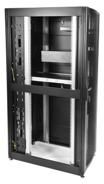 Шкаф серверный ЦМО (ШТК-СП-42.6.10-48АА-9005) напольный 42U 600x990мм пер.дв.перфор. 2 бок.пан. задн.дв.перфор.2-хст. направл.под закл.гайки 1350кг черный 683мм 141кг 120град. 1950мм IP20 сталь