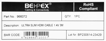 Кабель HDMI (m)/HDMI (m) 3м. позолоч.конт.