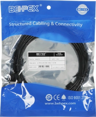 Кабель аудио-видео HDMI (m)/HDMI (m) 5м. позолоч.конт. черный