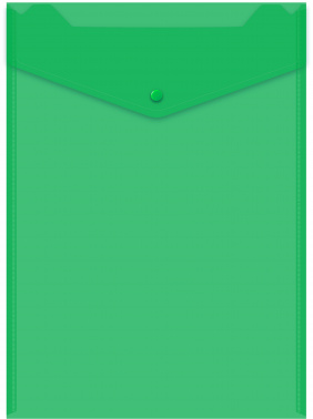 Конверт на кнопке Бюрократ -PK875/1 A4 верт. пластик 0.18мм ассорти