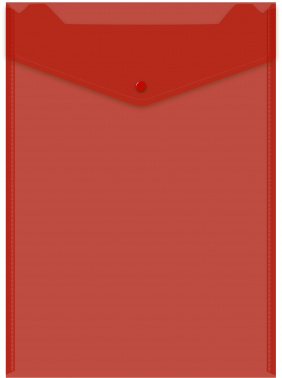 Конверт на кнопке Бюрократ -PK875/1 A4 верт. пластик 0.18мм ассорти