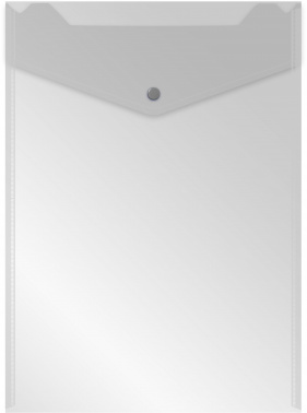 Конверт на кнопке Бюрократ -PK875/1 A4 верт. пластик 0.18мм ассорти