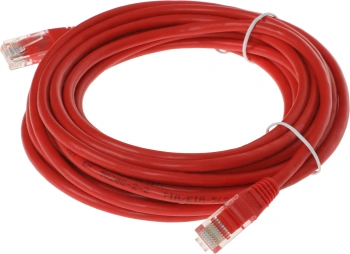 Патч-корд Lanmaster TWT-45-45-5.0-RD UTP RJ-45 вил.-вилка RJ-45 кат.5E 5м красный ПВХ (уп.:1шт)