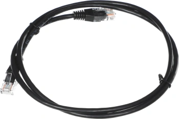 Патч-корд Lanmaster TWT-45-45-1.0-BK UTP RJ-45 вил.-вилка RJ-45 кат.5E 1м черный ПВХ (уп.:1шт)