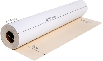 Холст Cactus CS-MC340-61015 610мм-15м/340г/м2/белый хлопок для струйной печати втулка:50.8мм (2