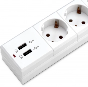 Сетевой фильтр Buro BU-SP1.8_USB_2A-W