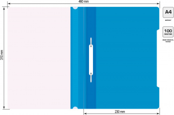 Папка-скоросшиватель Бюрократ Economy -PSE20BLUE A4 прозрач.верх.лист пластик синий